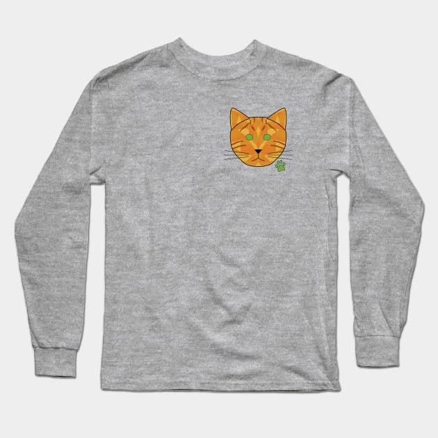 Geometric Ginger Cat Long Sleeve T-Shirt by Kali Farnsworth